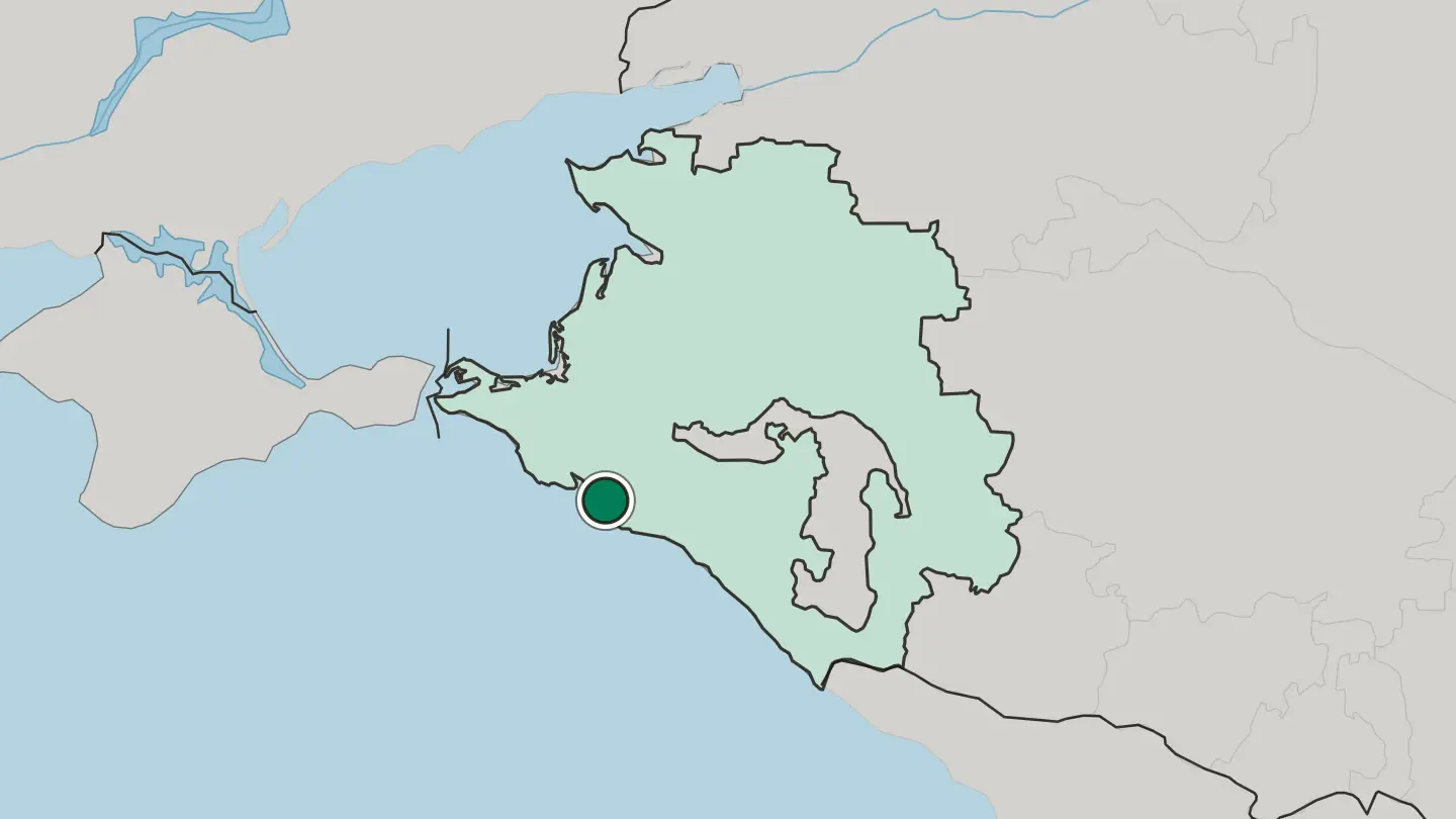 Map of Gelendzhik in Russia