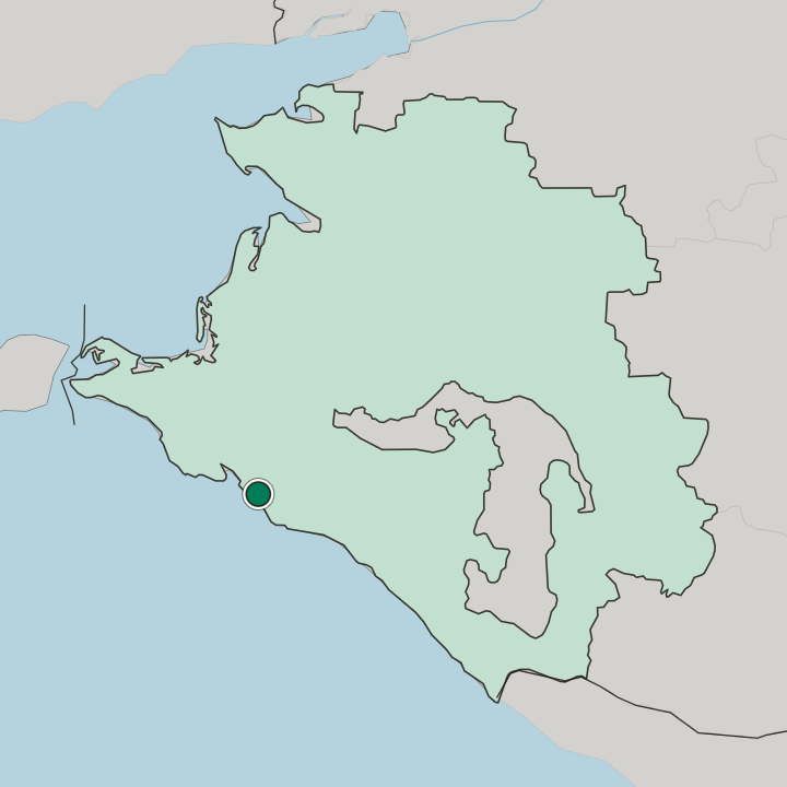 Map showing Gelendzhik — In Krasnodarskiy Kray