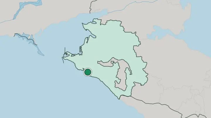 Map of Gelendzhik in Russia