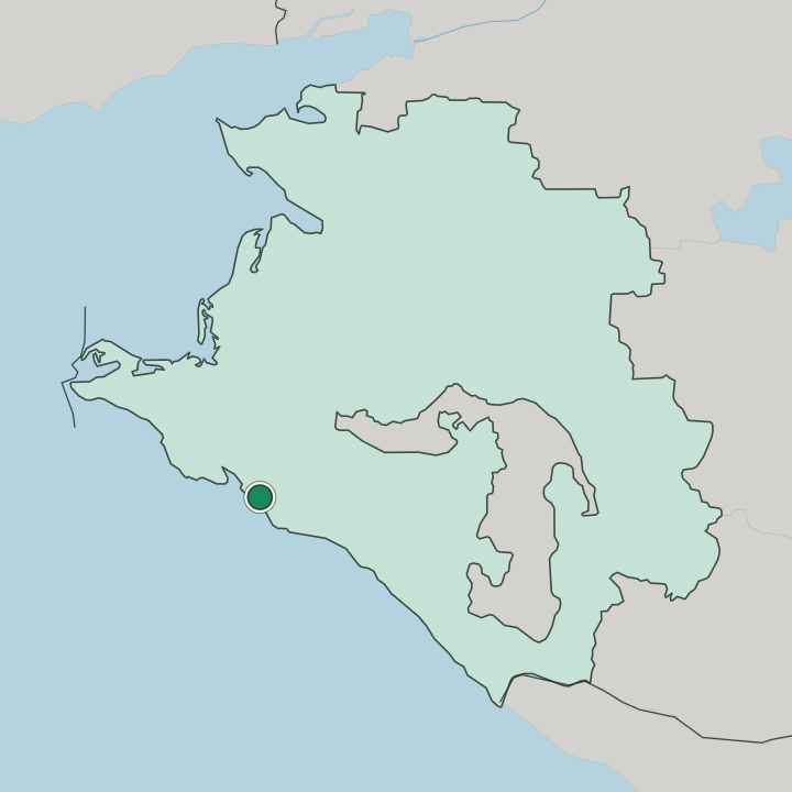 Map showing Gelendzhik — In Krasnodarskiy Kray