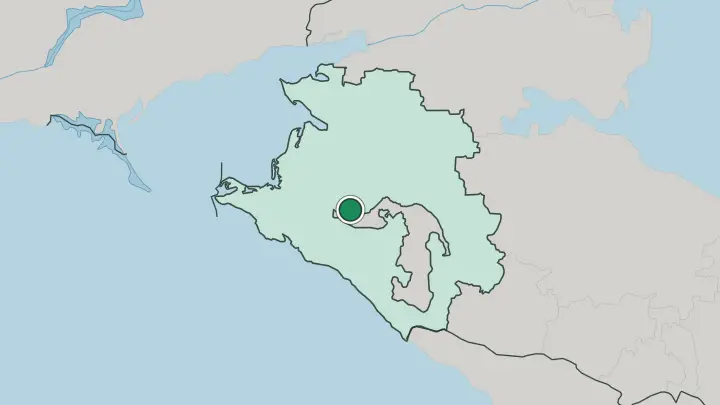 Map of Krasnodar in Russia