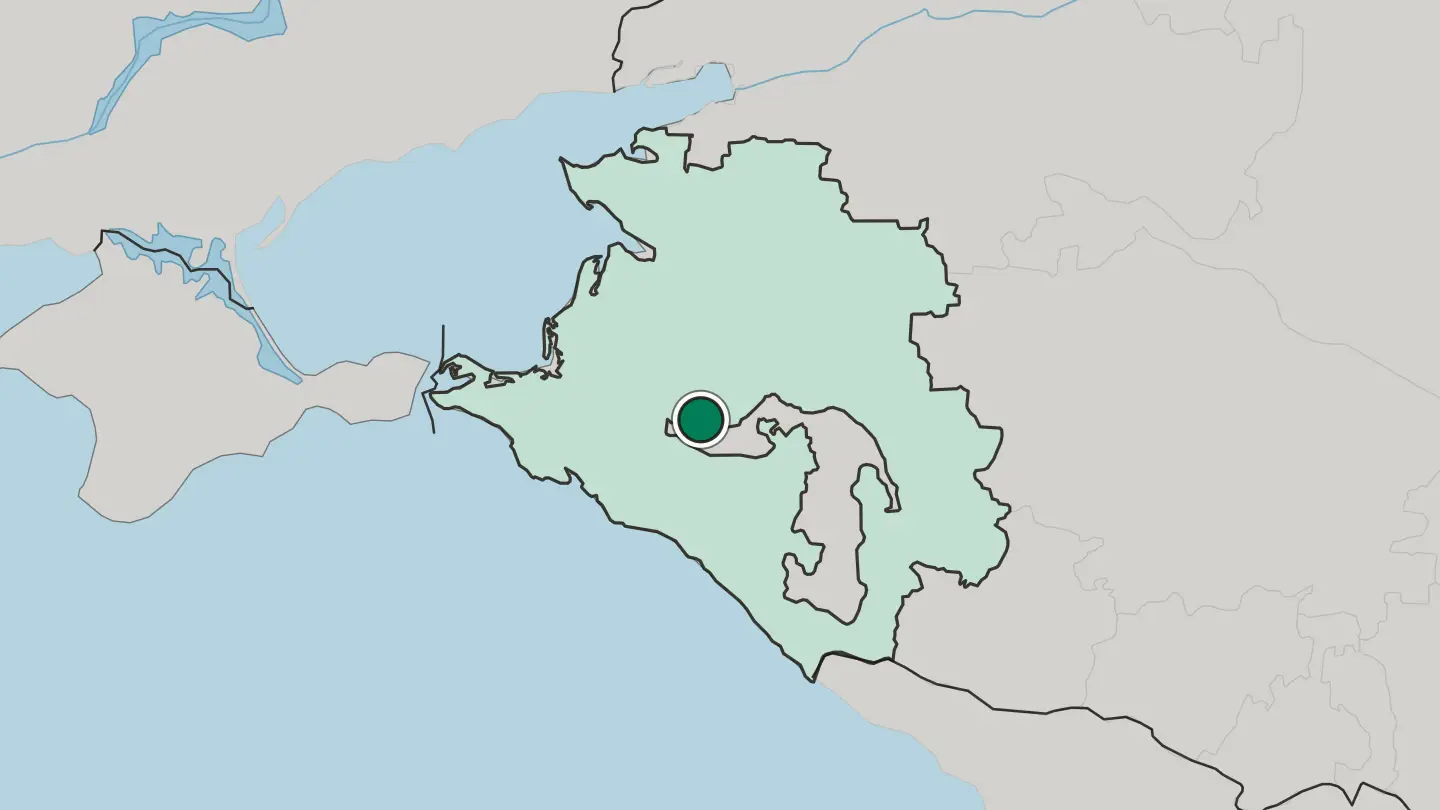 Map of Krasnodar in Russia