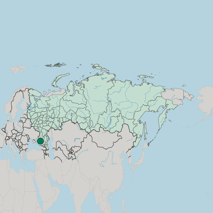 Map showing Kropotkin — In Russia