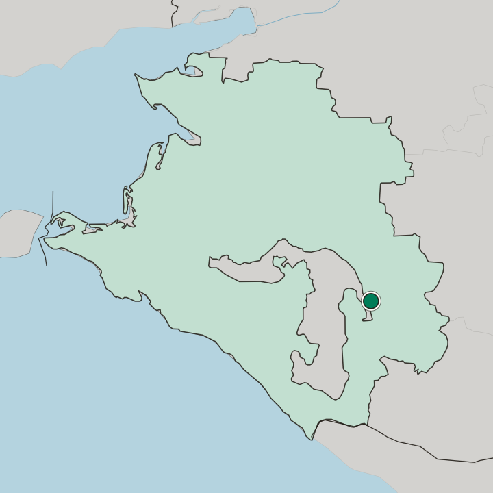 Map showing Labinsk — In Krasnodarskiy Kray