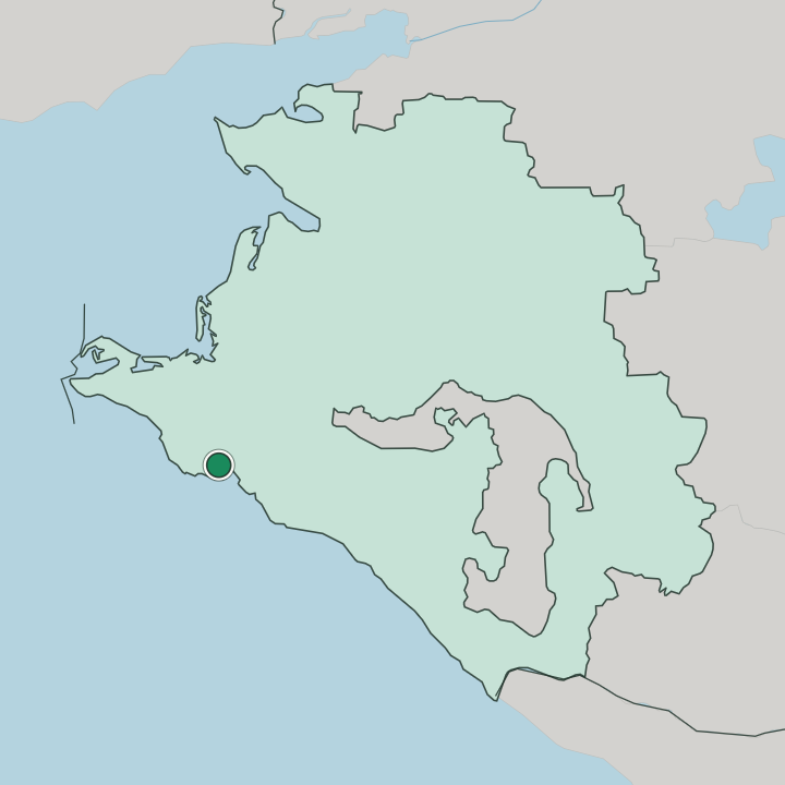 Map showing Novorossiysk — In Krasnodarskiy Kray