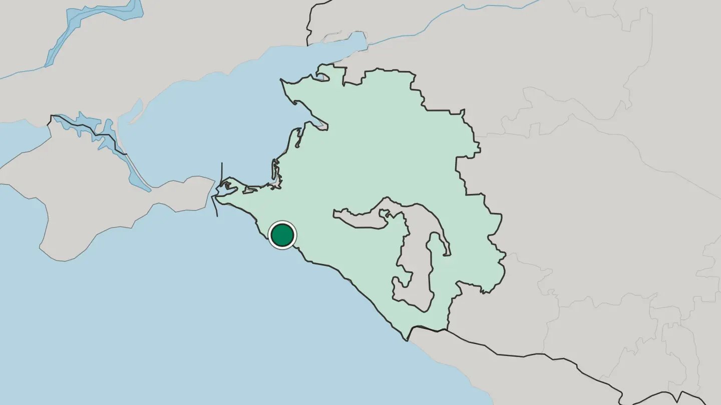 Map of Novorossiysk in Russia