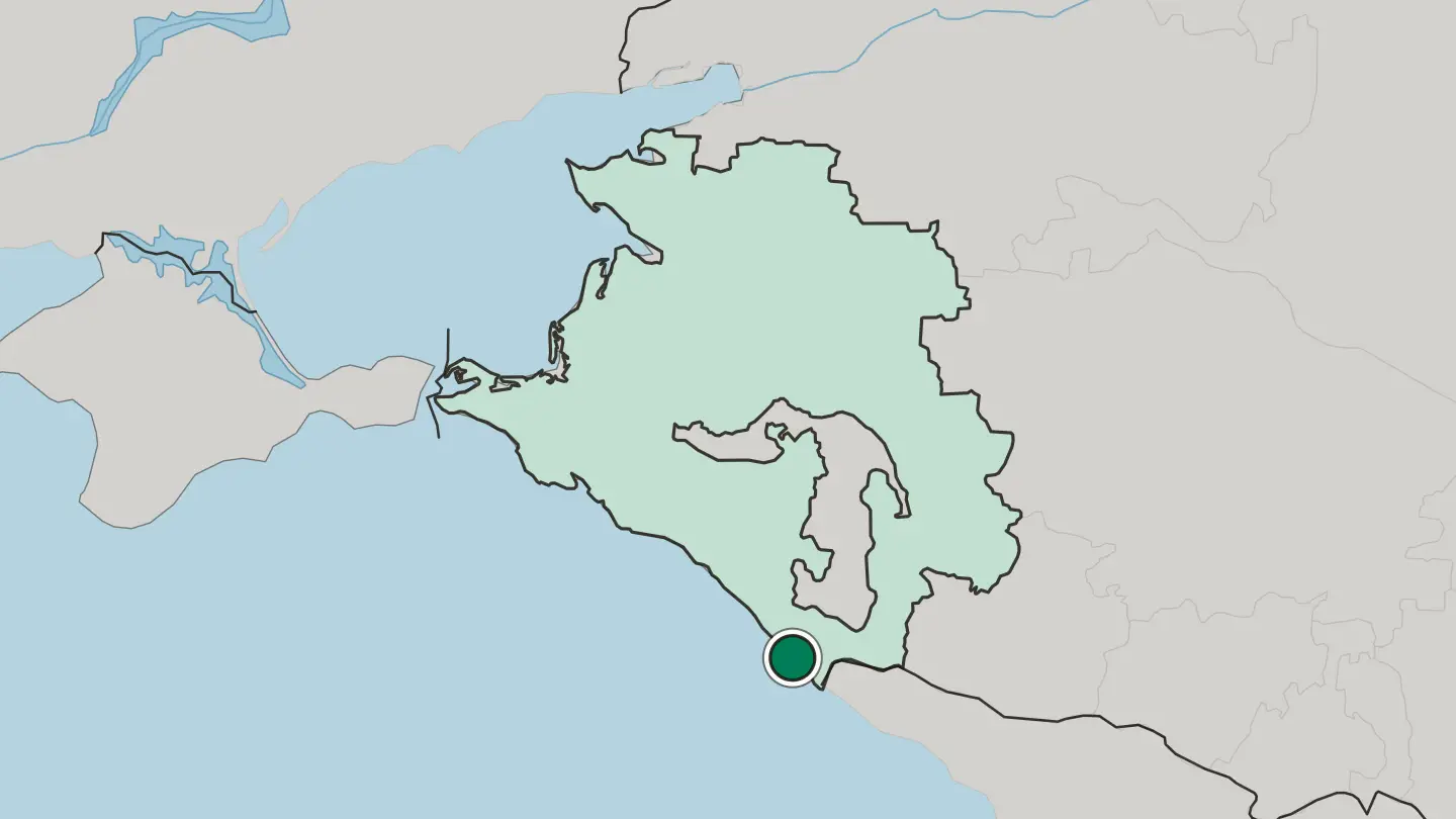 Map of Sochi in Russia