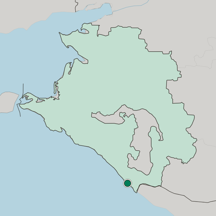 Map showing Khostinsky City District — In Krasnodarskiy Kray