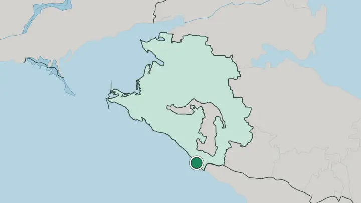 Map of Sochi in Russia