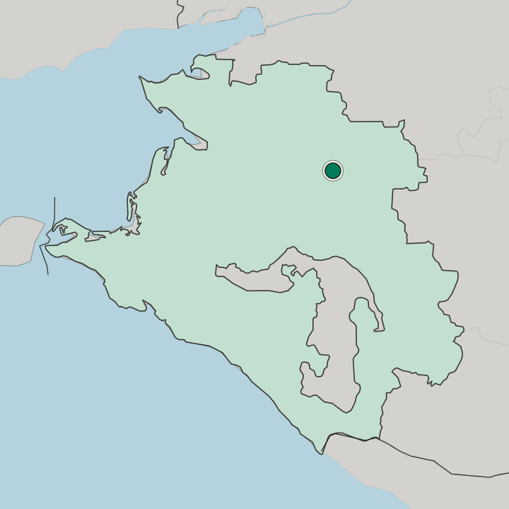 Map showing Tikhoretsk — In Krasnodarskiy Kray