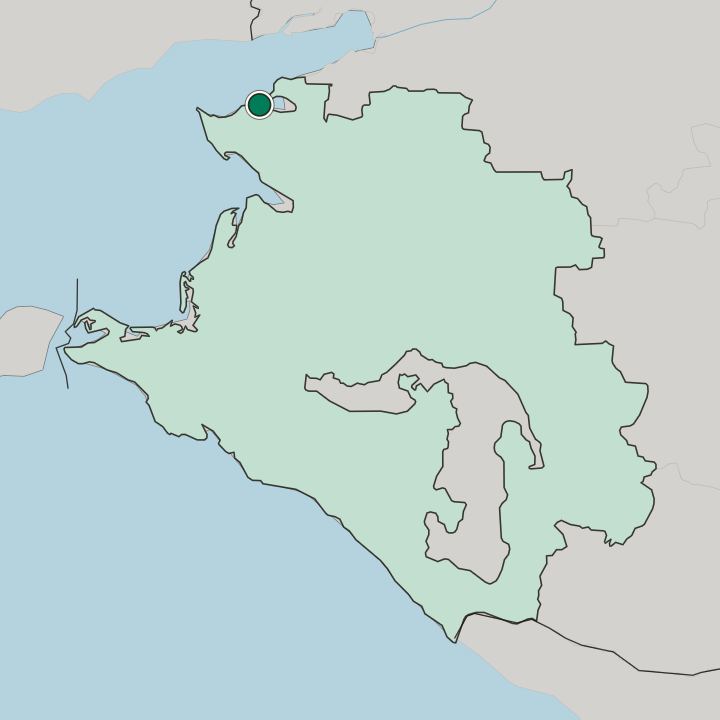 Map showing Yeysk — In Krasnodarskiy Kray
