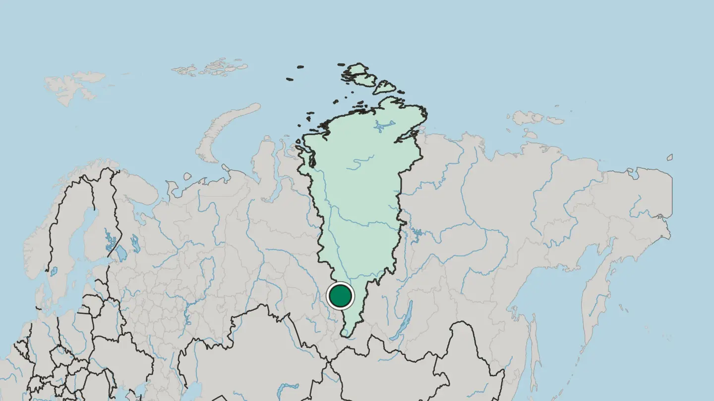 Map of Achinsk in Russia