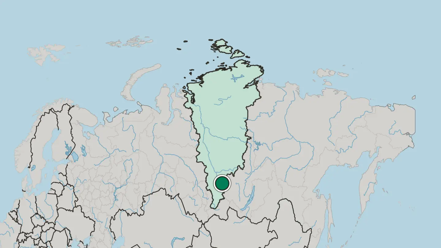 Map of Kansk in Russia