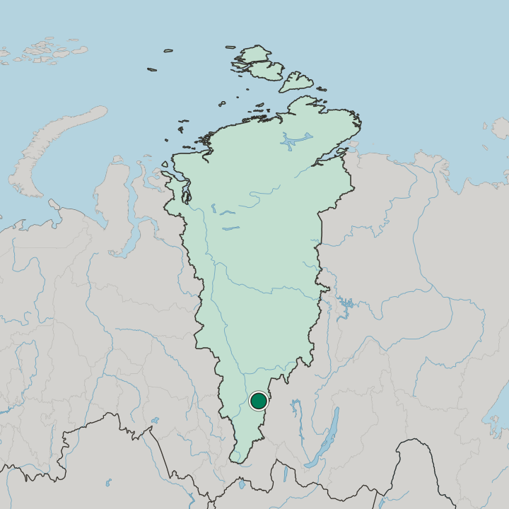 Map showing Kansk — In Krasnoyarskiy Kray