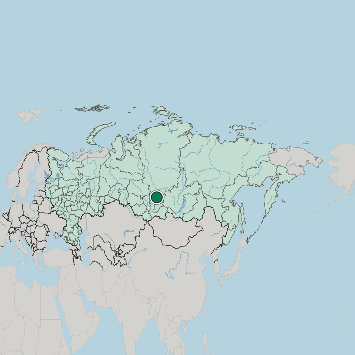 Map showing Krasnoyarsk — In Russia