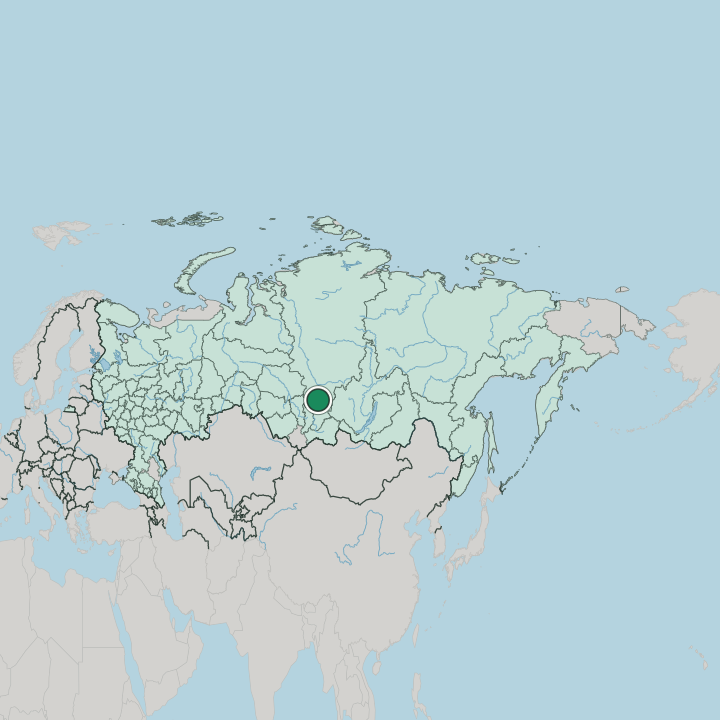 Map showing Krasnoyarsk — In Russia