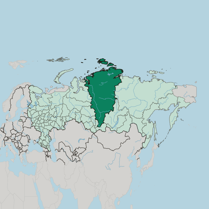 Map showing Krasnoyarskiy Kray — In Russia