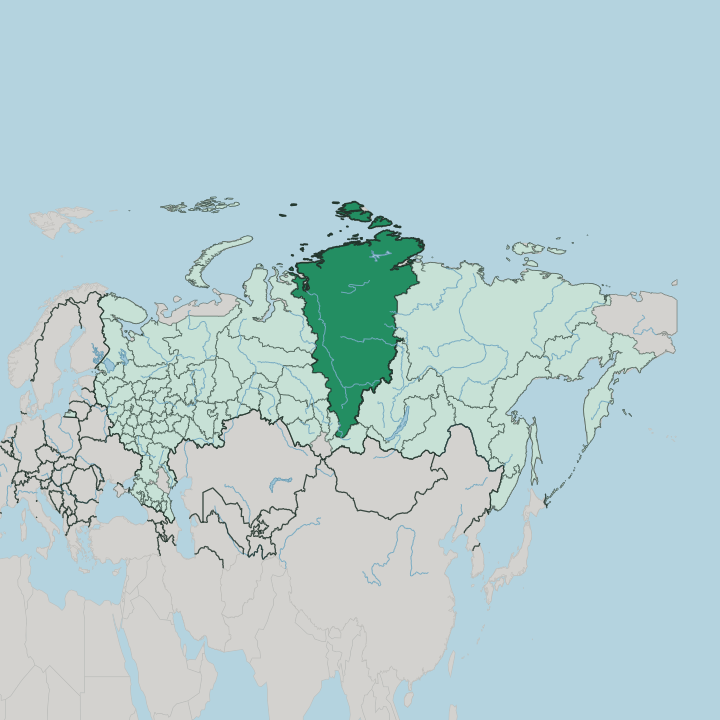 Map showing Krasnoyarskiy Kray — In Russia