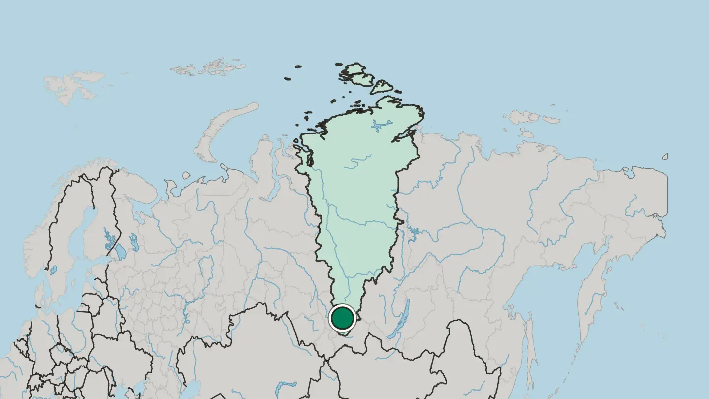 Map of Minusinsk in Russia