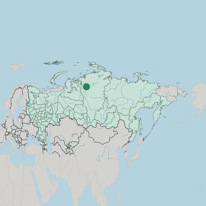 Map showing Norilsk — In Russia