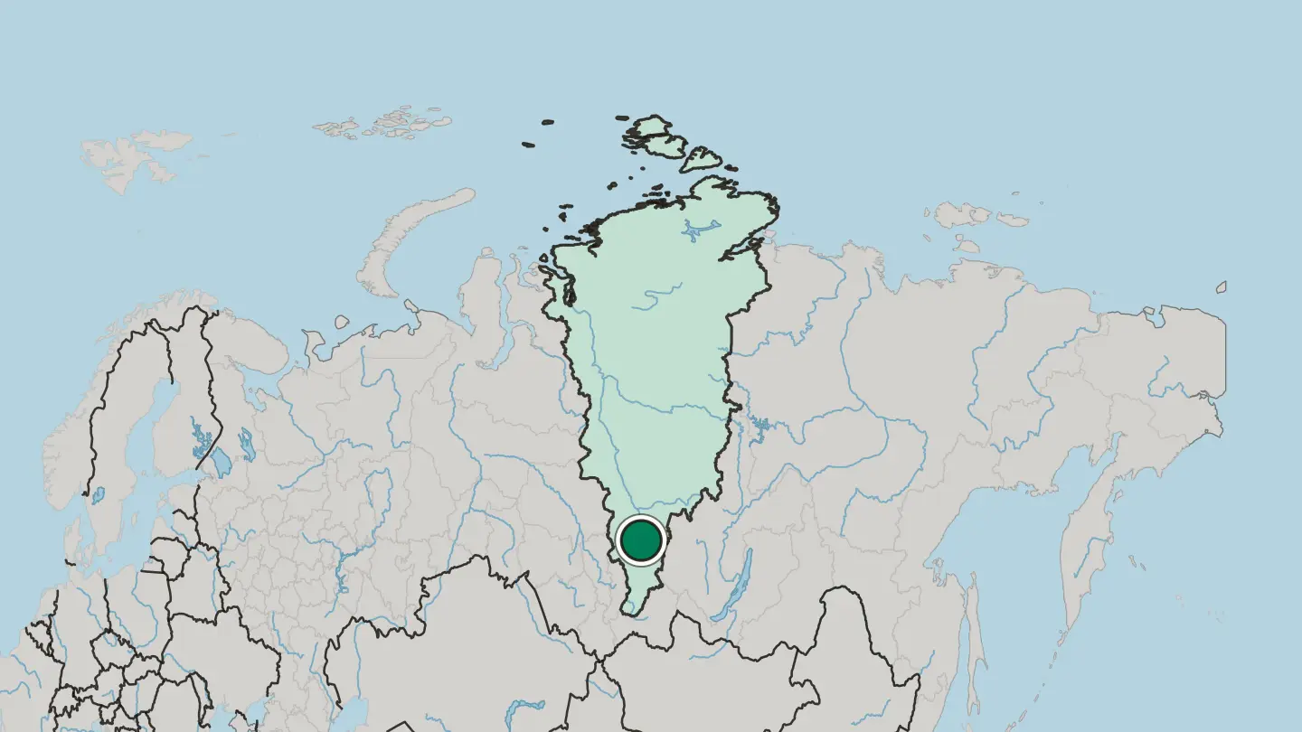 Map of Zheleznogorsk in Russia