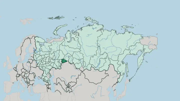 Map of Kurgan Oblast in Russia