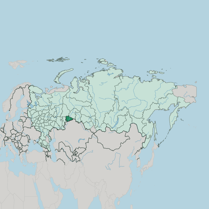 Map showing Kurgan Oblast — In Russia