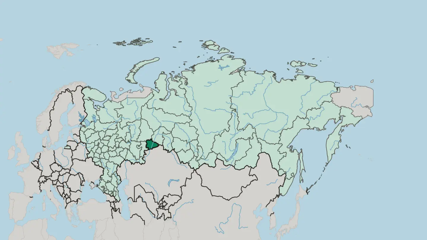Map of Kurgan Oblast in Russia