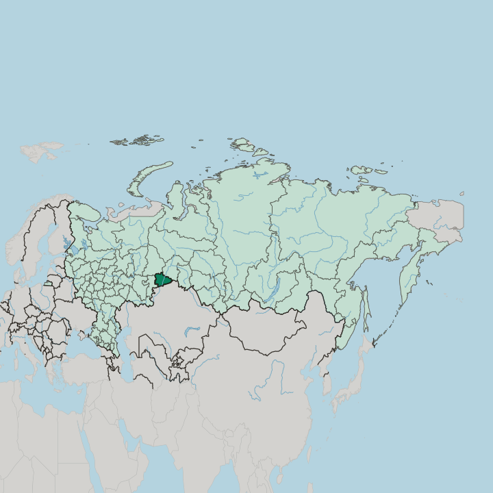 Map showing Kurgan Oblast — In Russia