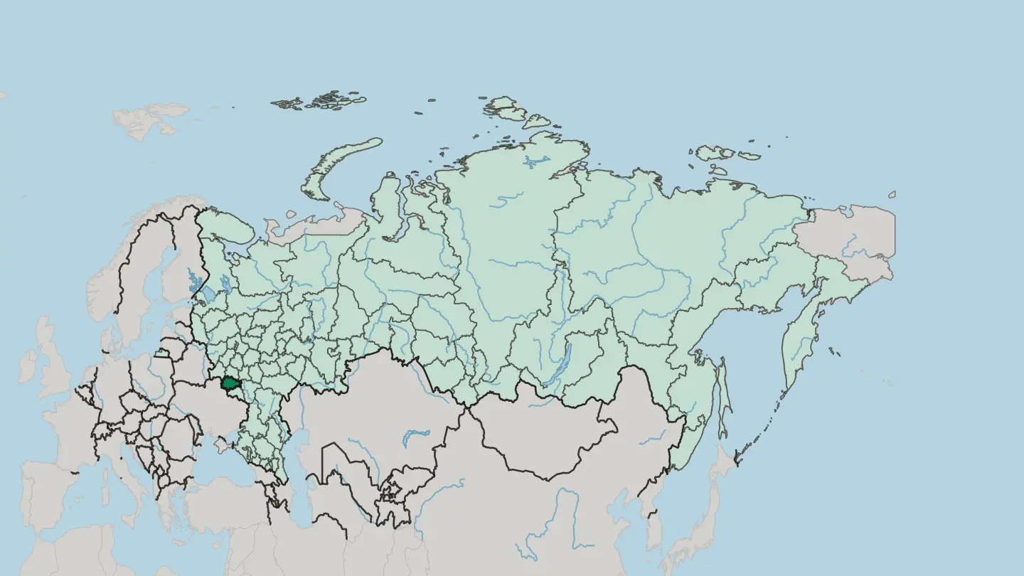 Map of Kursk Oblast in Russia