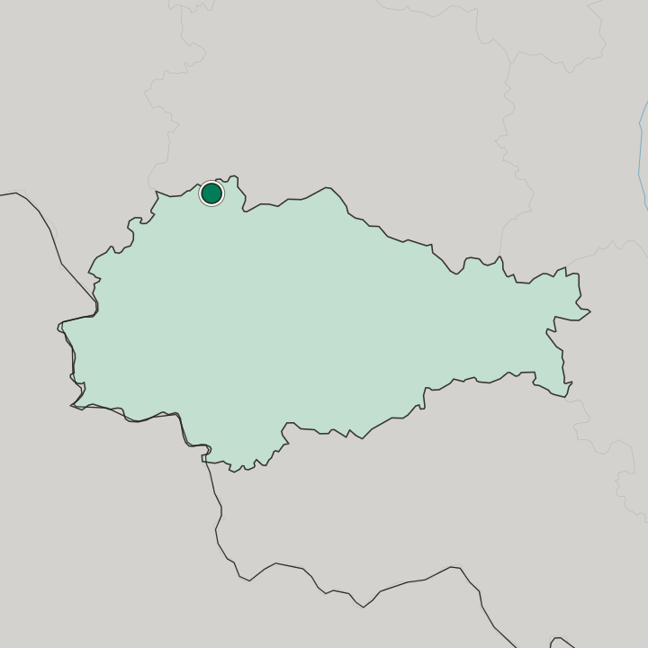 Map showing Zheleznogorsk — In Kursk Oblast