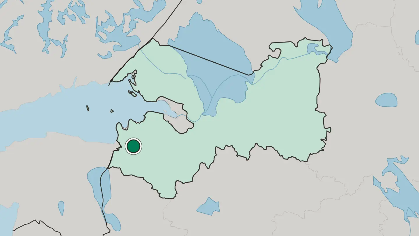 Map of Kingisepp in Russia