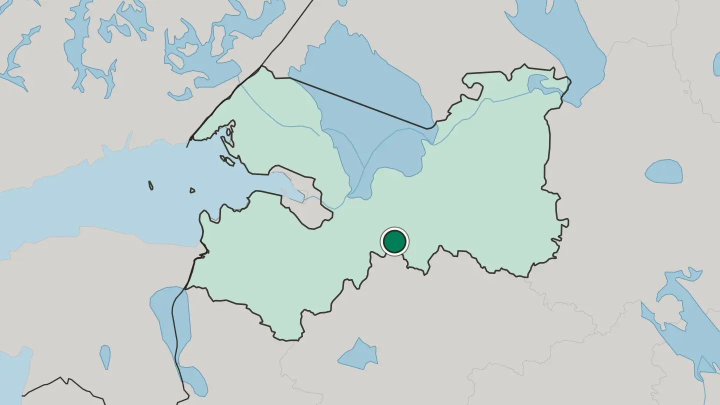 Map of Kirishi in Russia