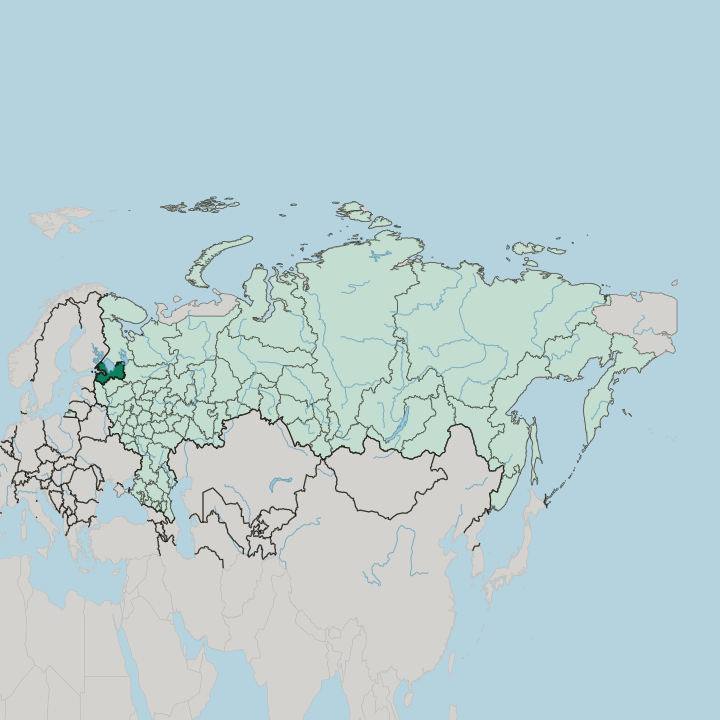 Map showing Leningrad Oblast — In Russia