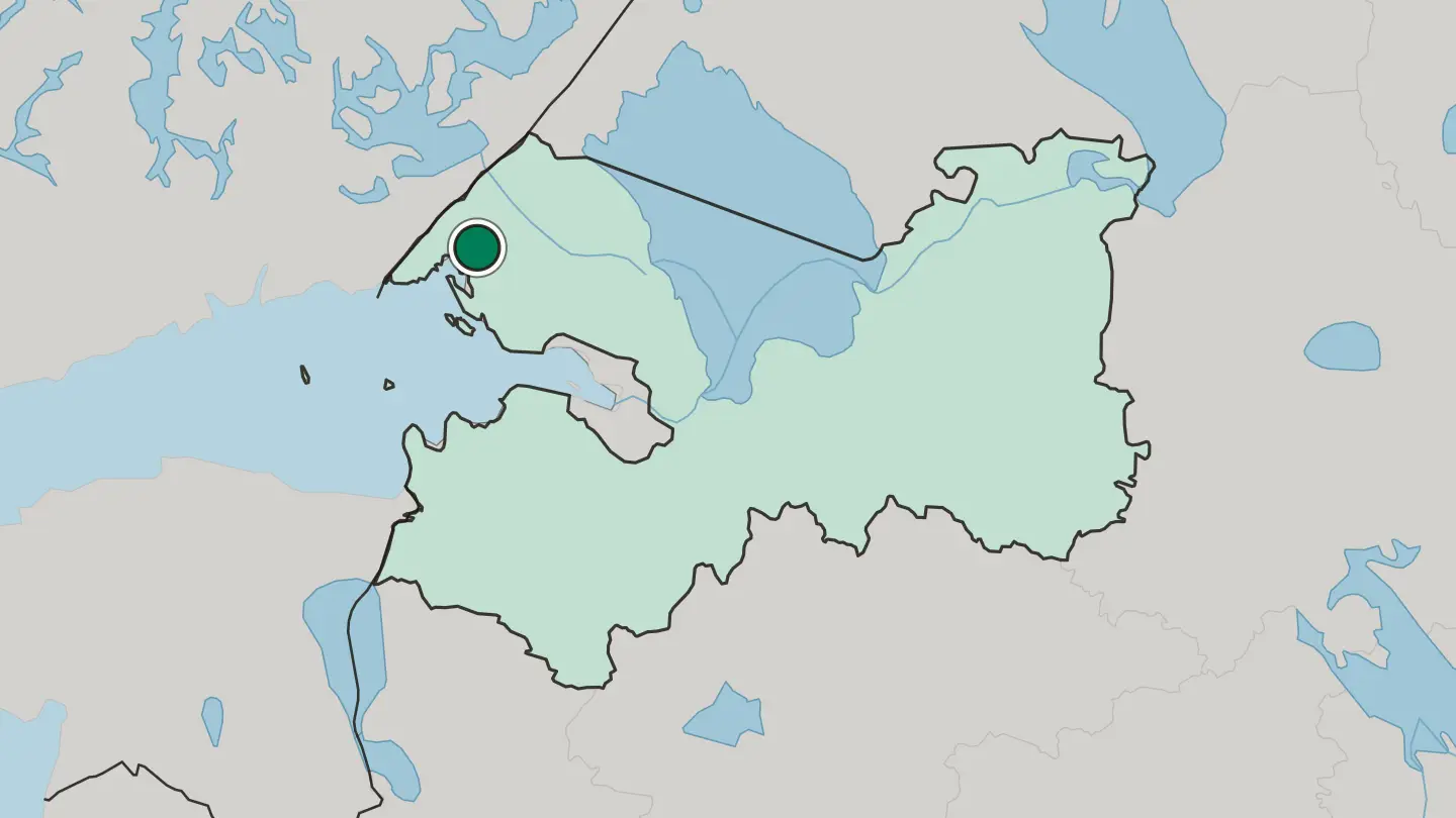 Map of Vyborg in Russia