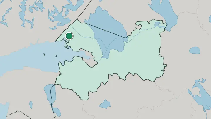 Map of Vyborg in Russia
