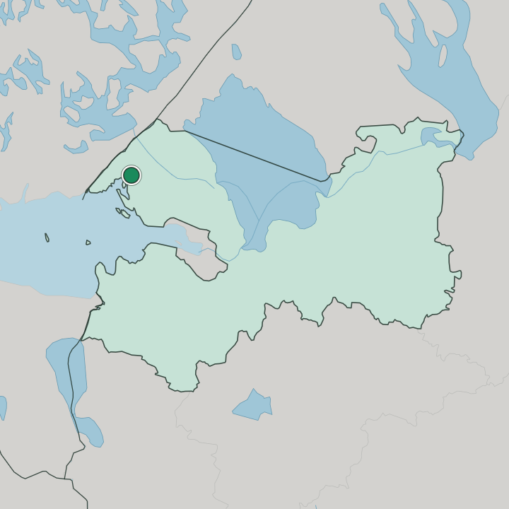 Map showing Vyborg — In Leningrad Oblast