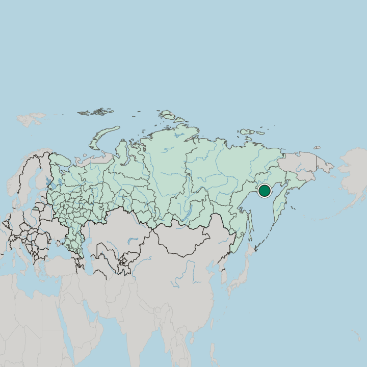 Map showing Magadan — In Russia