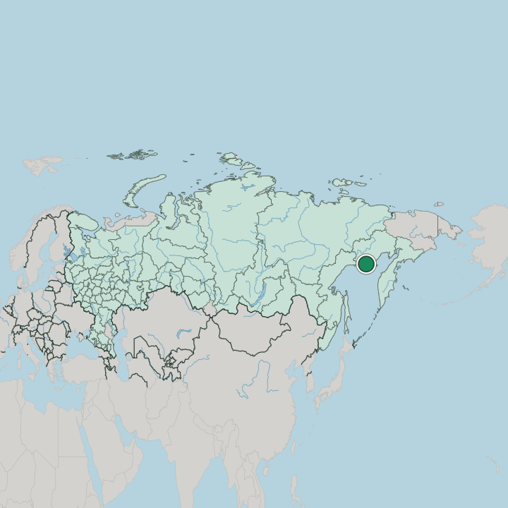 Map showing Magadan — In Russia