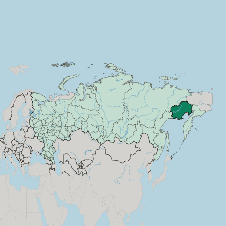 Map showing Magadan Oblast — In Russia