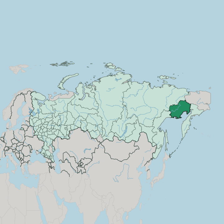 Map showing Magadan Oblast — In Russia