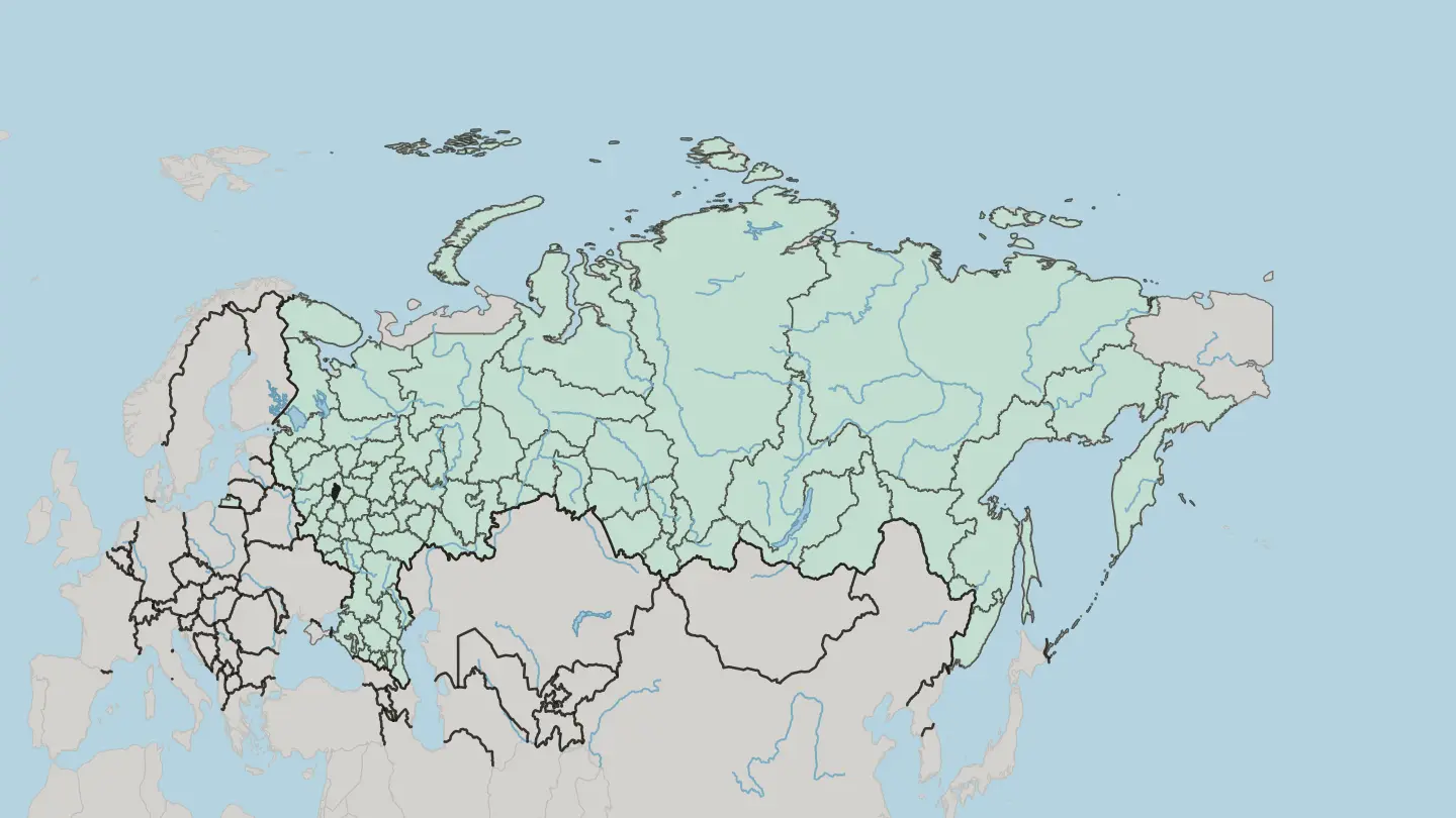 Map of Moscow Oblast in Russia
