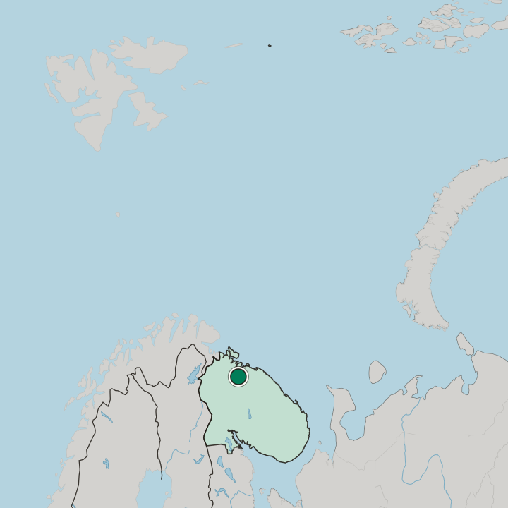 Map showing Leninsky District — In Murmansk Oblast