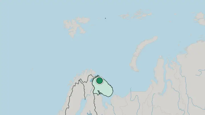 Map of Murmansk in Russia