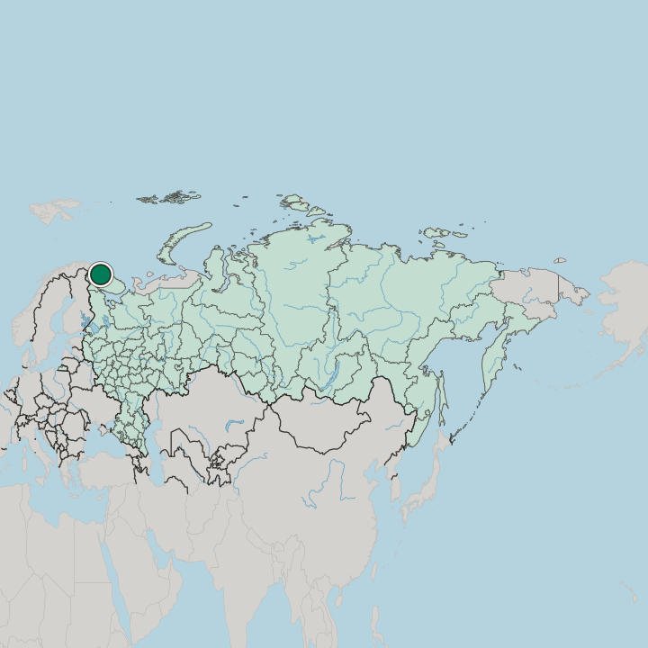 Map showing Severomorsk — In Russia