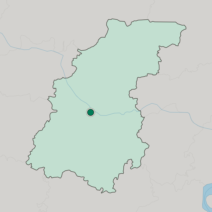 Map showing Kstovo — In Nizhny Novgorod Oblast