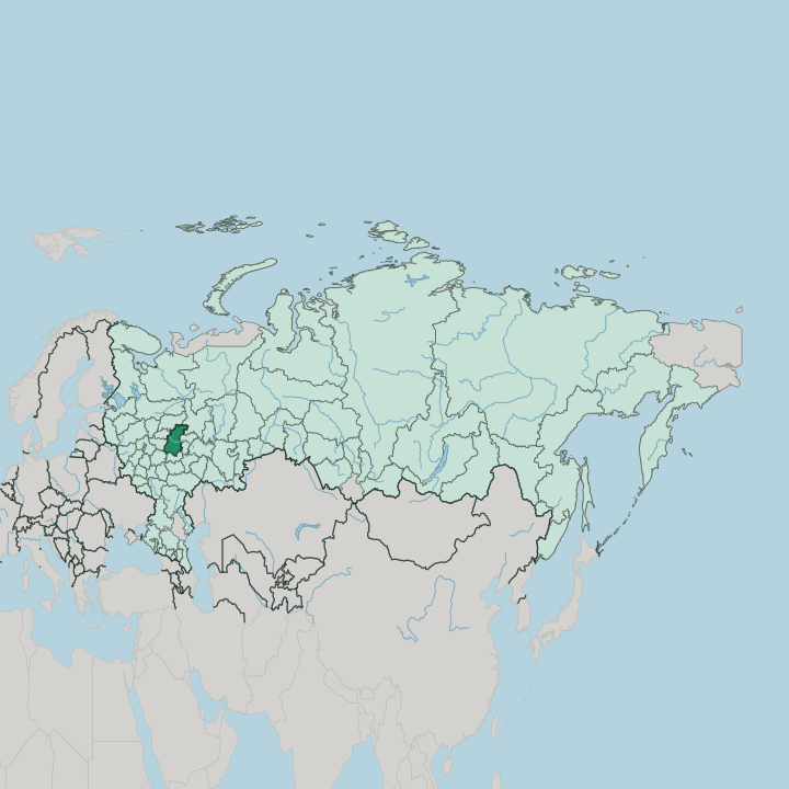Map showing Nizhny Novgorod Oblast — In Russia