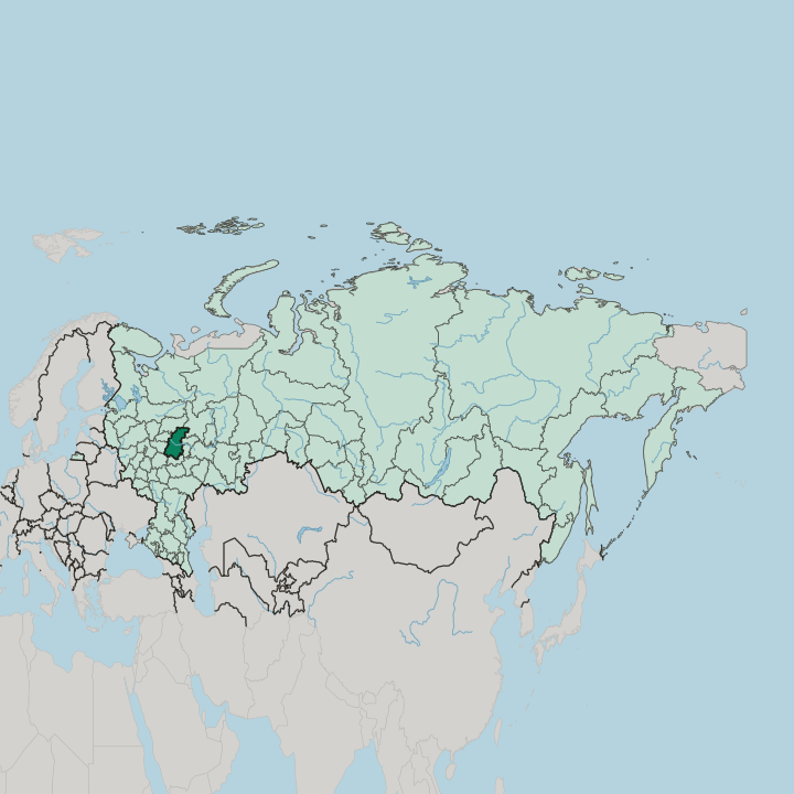 Map showing Nizhny Novgorod Oblast — In Russia