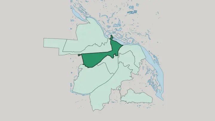 Map of Kanavinsky City District in Nizhniy Novgorod