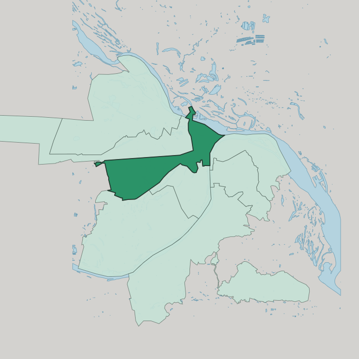 Map showing Kanavinsky City District — In Nizhniy Novgorod